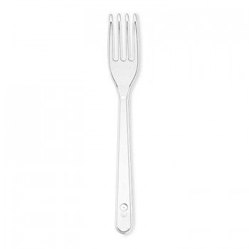 Вилка пластиковая 18 см прозрачная «Премиум»