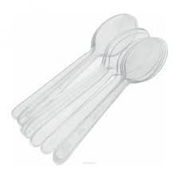 Ложка столовая пластиковая 18см, прозрачная (премиум) (50 шт.)